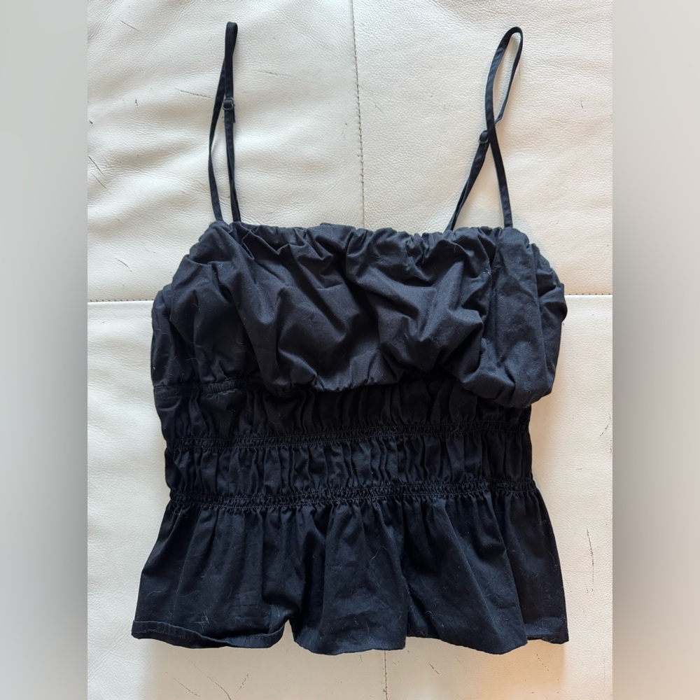 Dynamite Black Gathered Camisole Top